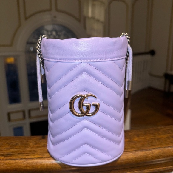 Gucci Marmont Mini Purple Bucket Bag - Picture 2 of 5